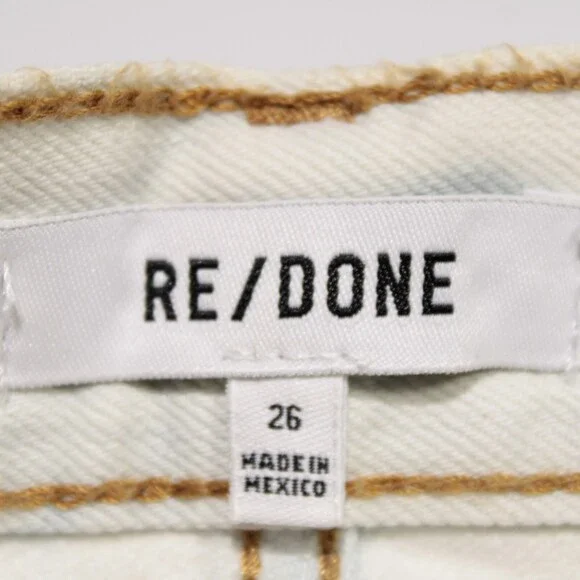 Re/Done NWD Jeans Size 26 US 90s High Rise Loose Sunbleached Off-White / Blue